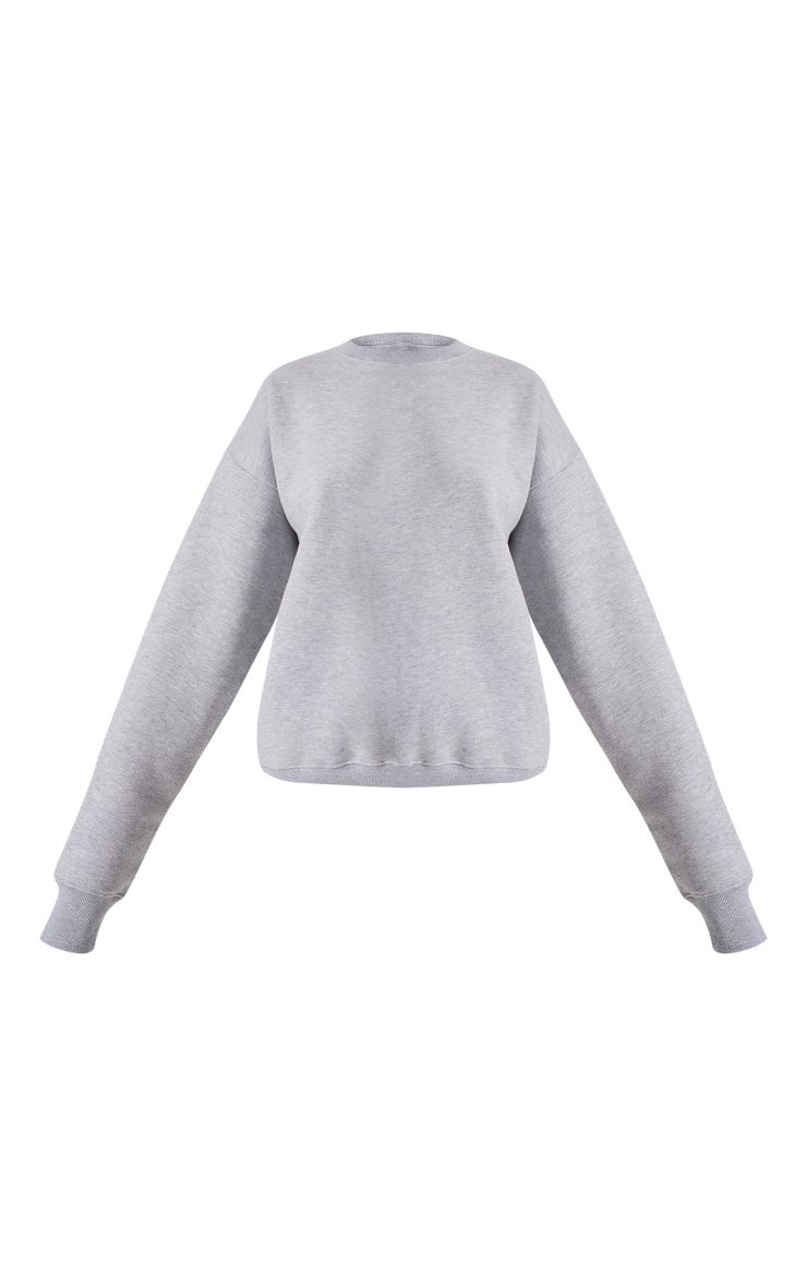 Grey Marl Main Character Energy Printed Sweatshirt image 5