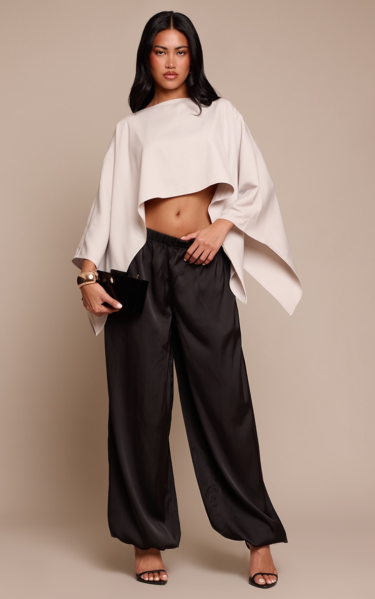 Cream Woven Cape Style Top image 3