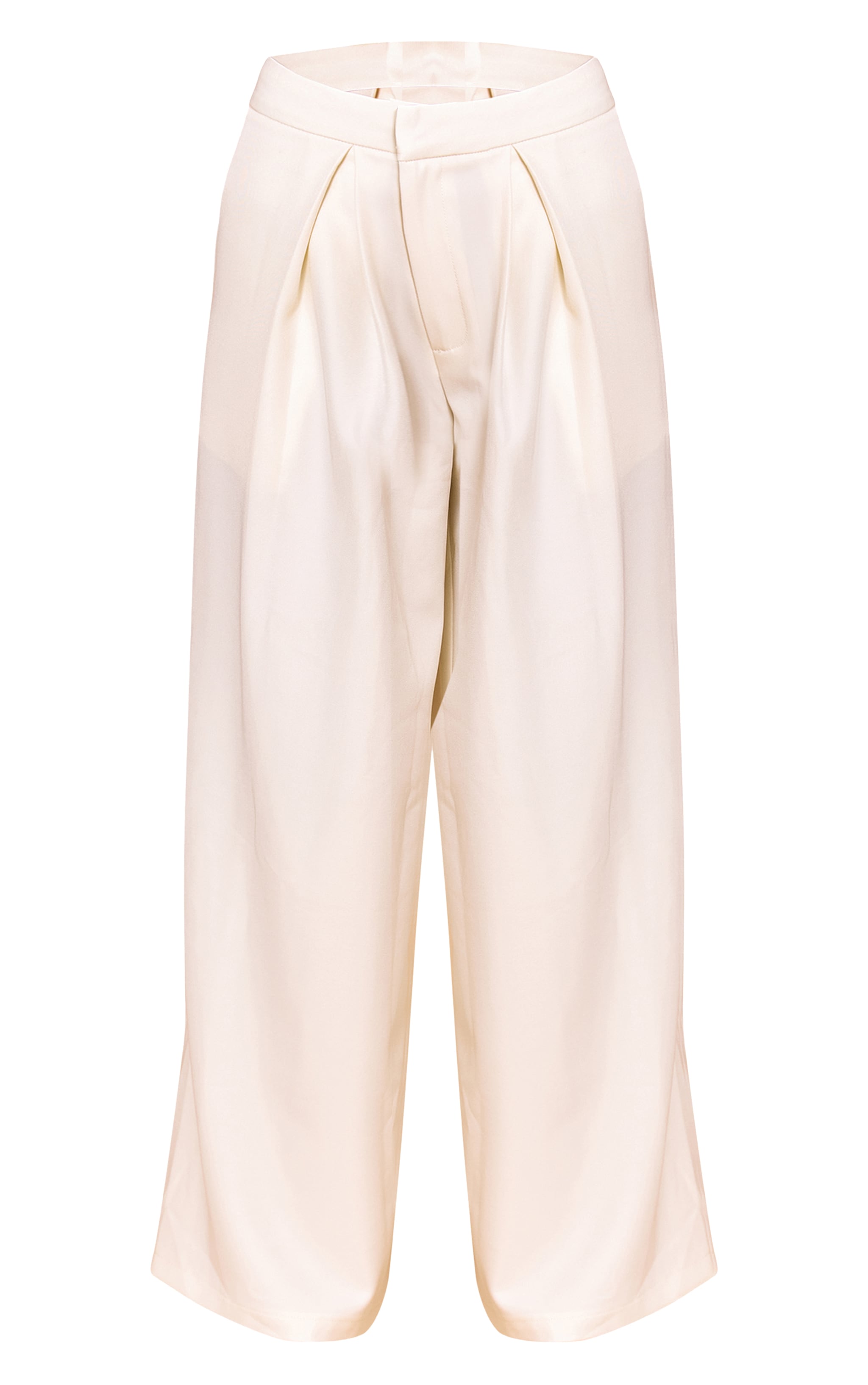 Petite Pantalon de tailleur large tissé crème image 5