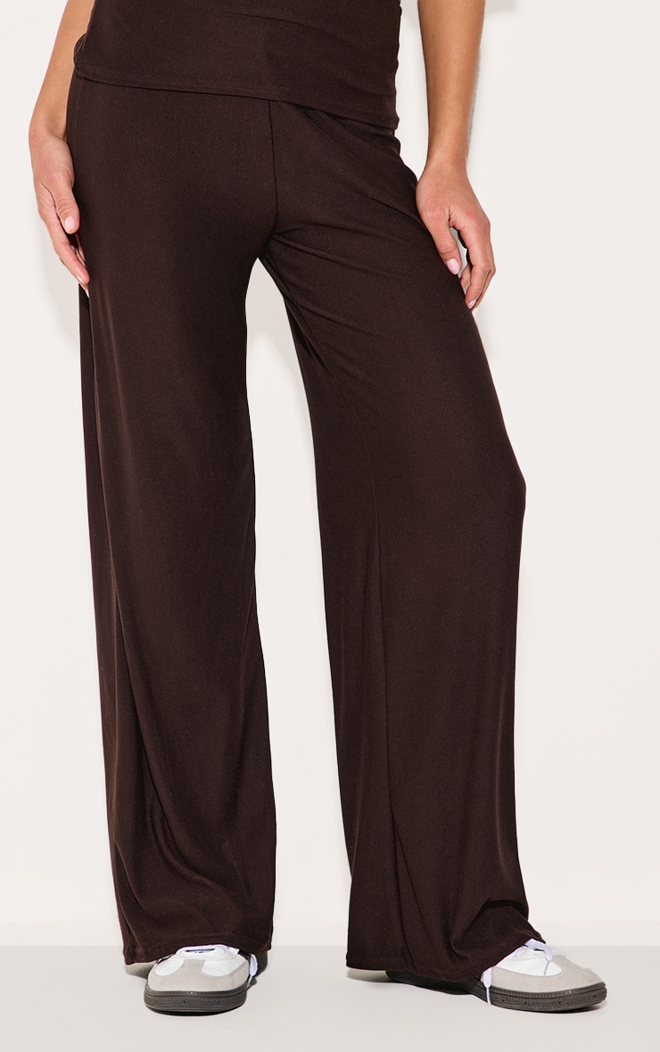 Chocolate Soft Touch Mid Rise Wide Leg Pants image 2