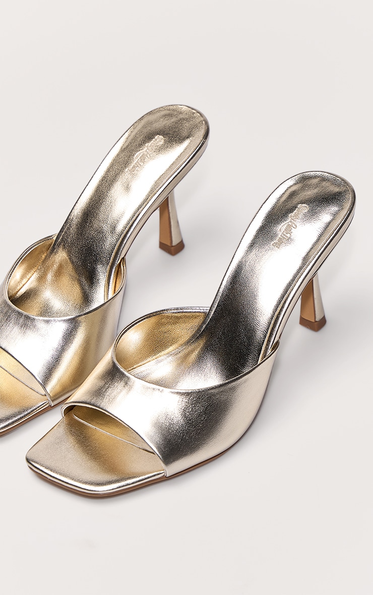 Gold Square Toe Mule image 5