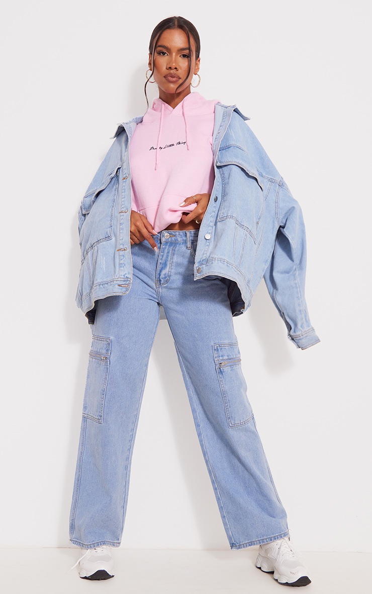 i saw it first denim fur jacket
