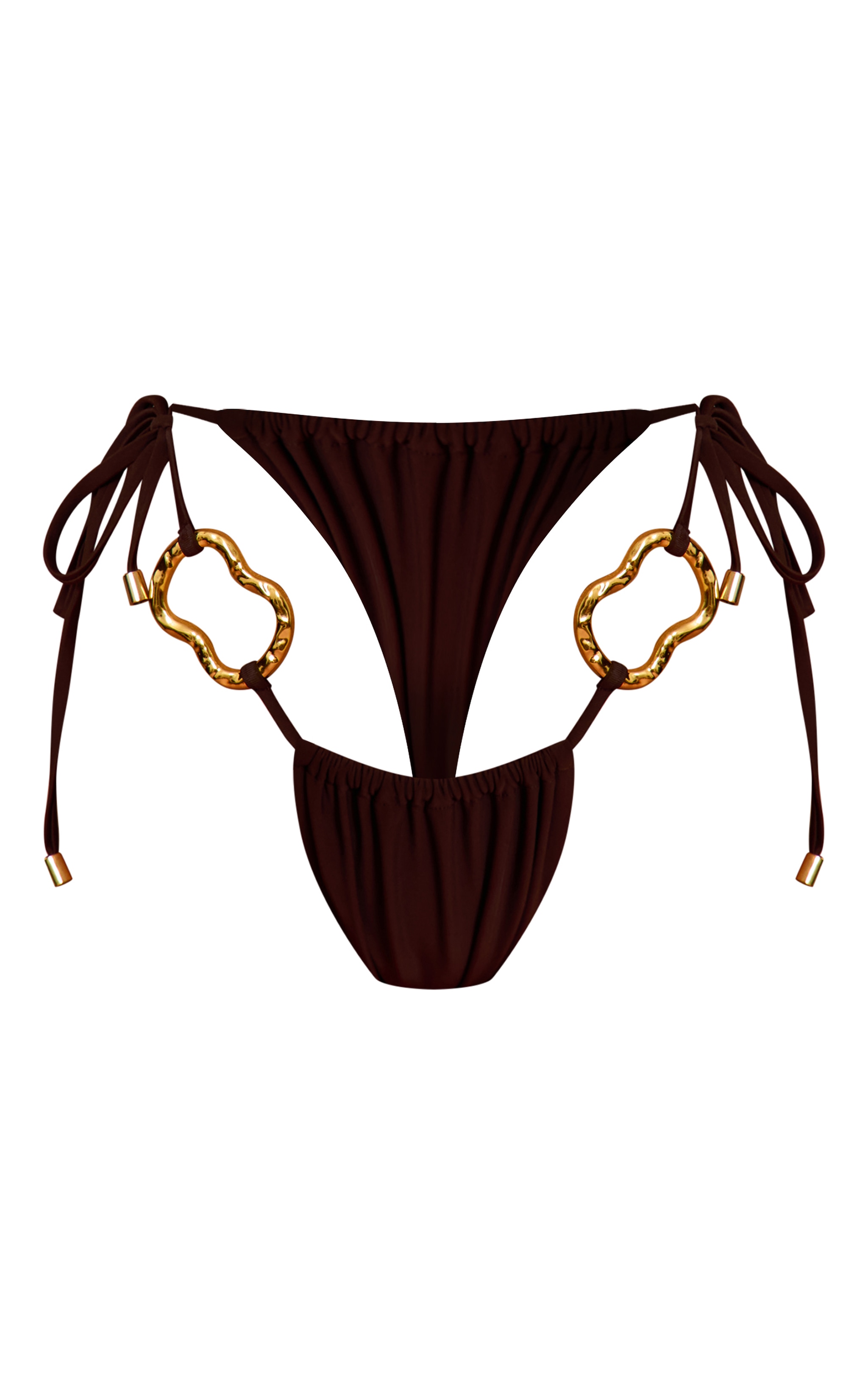 Bas de maillot de bain espresso noué sur les côtés à empiècements image 5