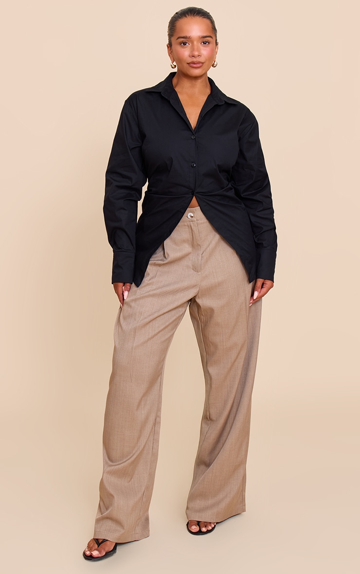 Shape Black Button Front Tie Back Shirt image 3