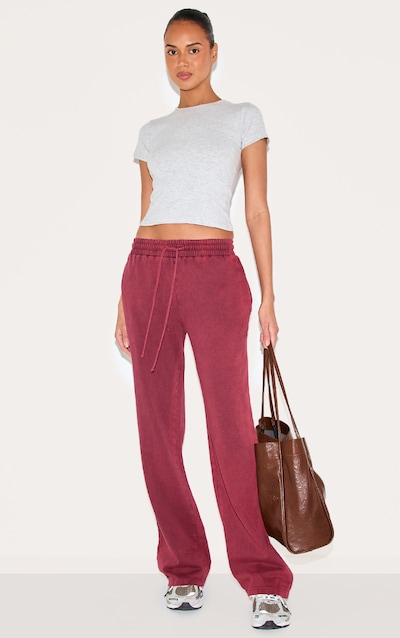 Burgundy Wash Wide Legged Joggers