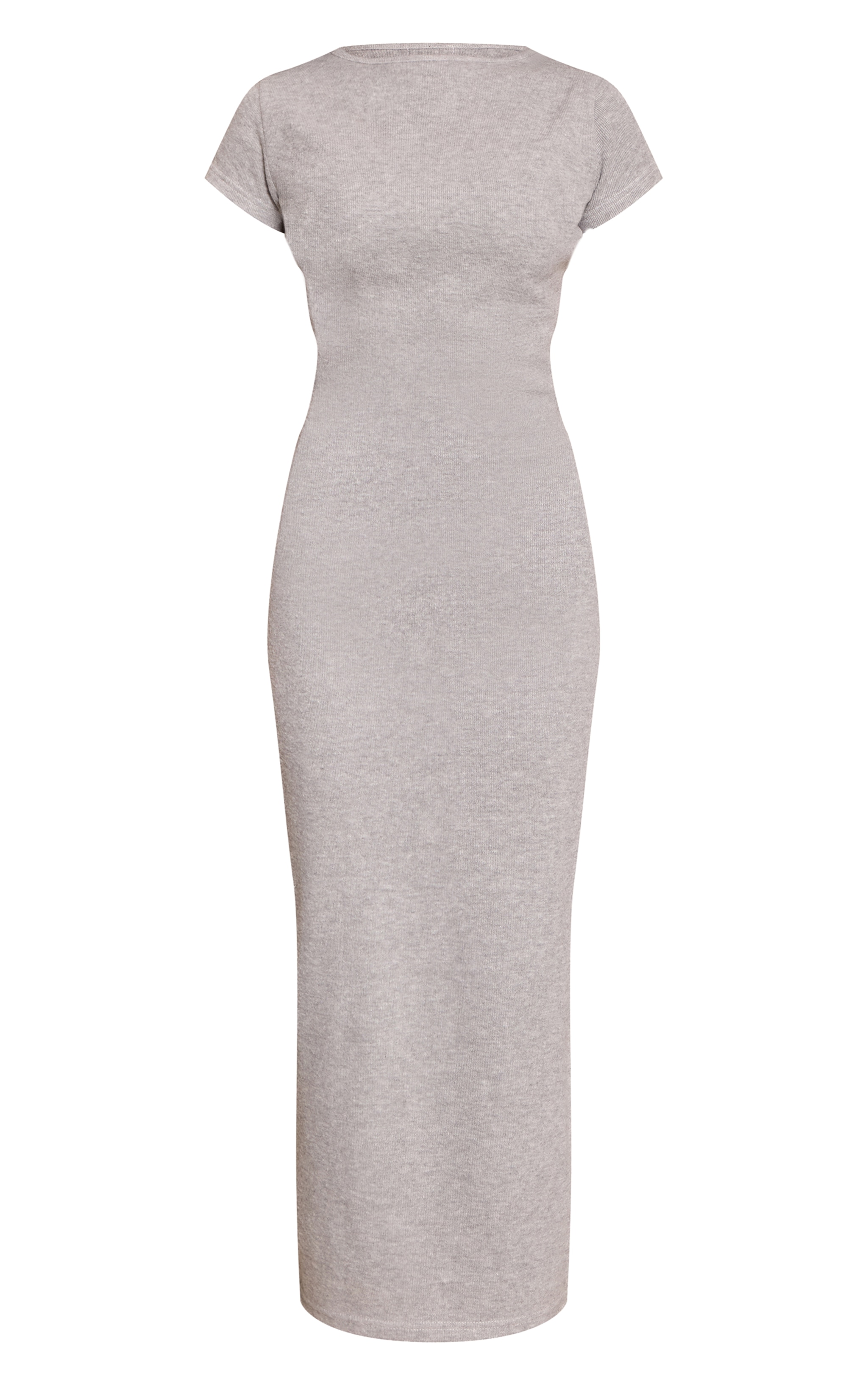 Petite Grey Soft Brushed Short Sleeve Maxi Dress image 5