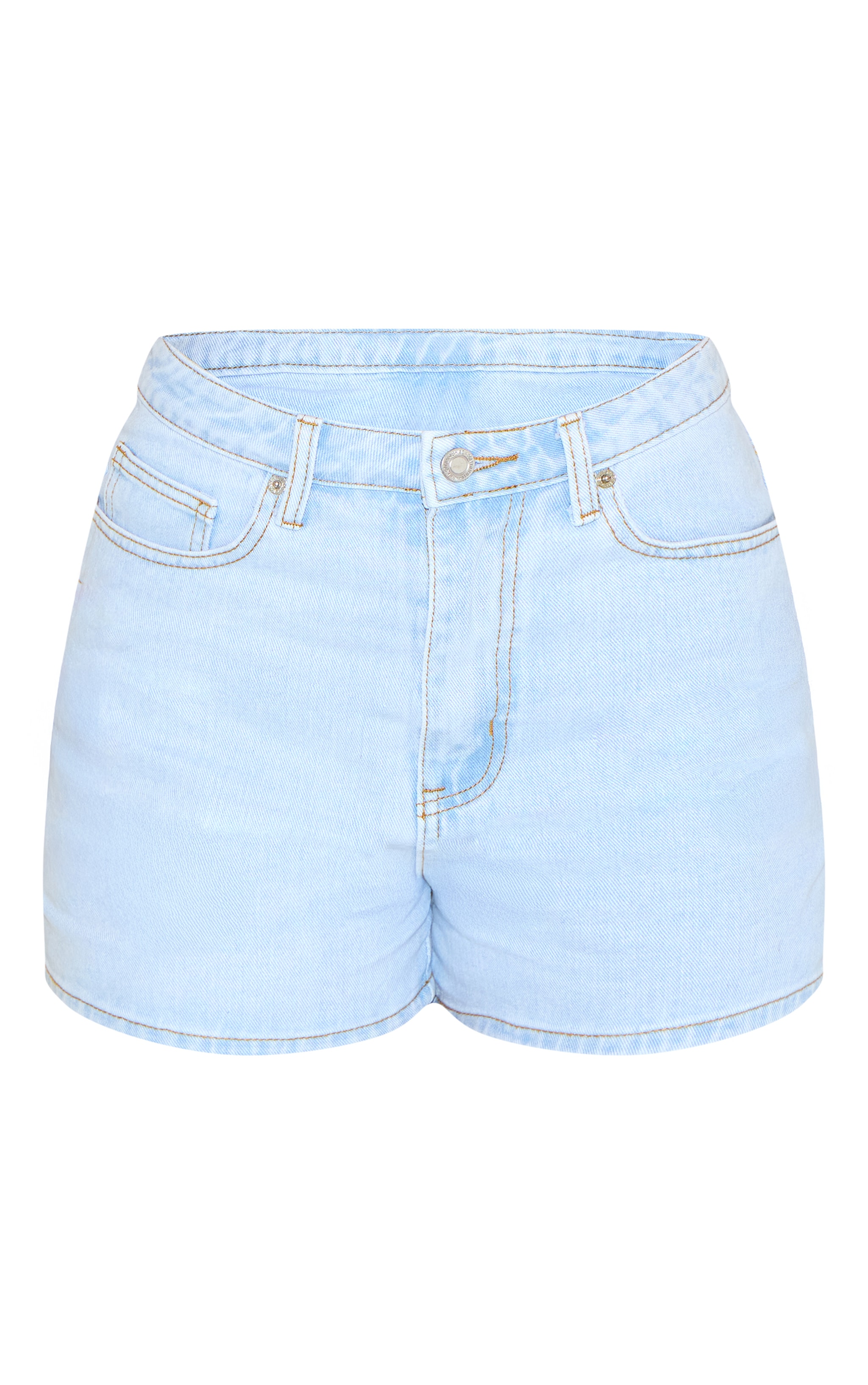 Tall Light Blue High Waisted Mom Shorts image 6