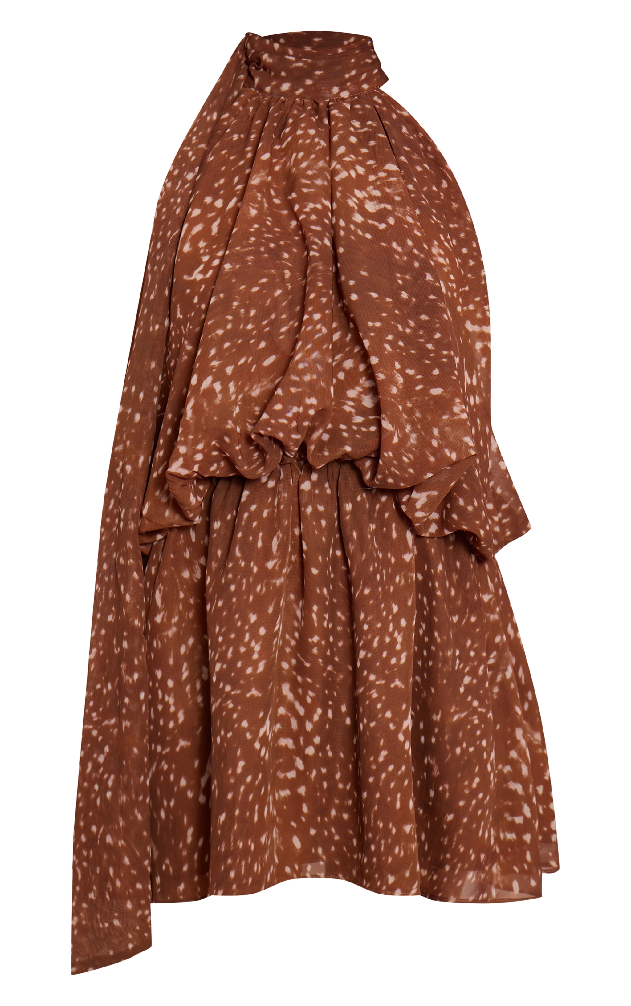 Petite Printed High Neck Ruffle Scarf Dress image 5