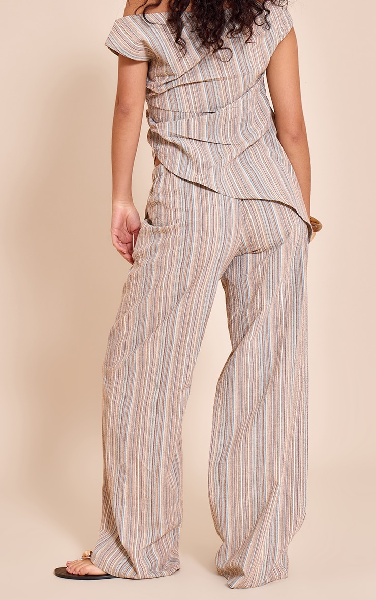 Multi Textured Stripe Straight Leg Pant image 3