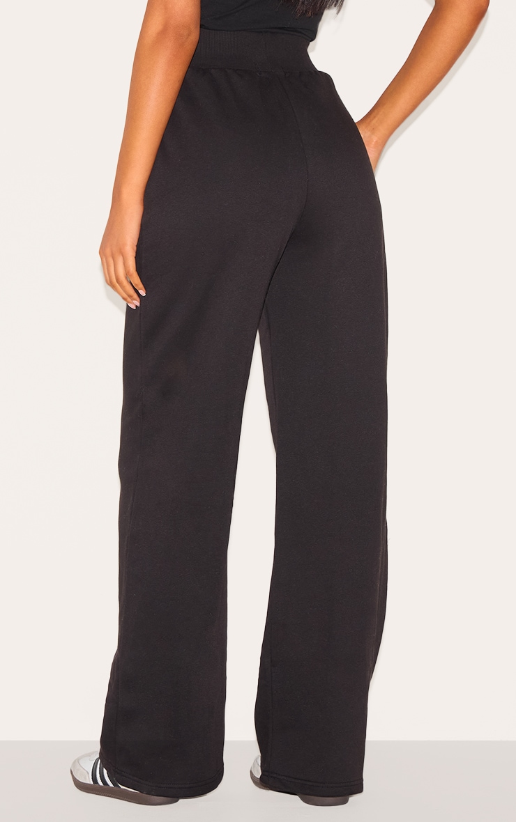 Tall Black High Waisted Wide Leg Track Pant image 3