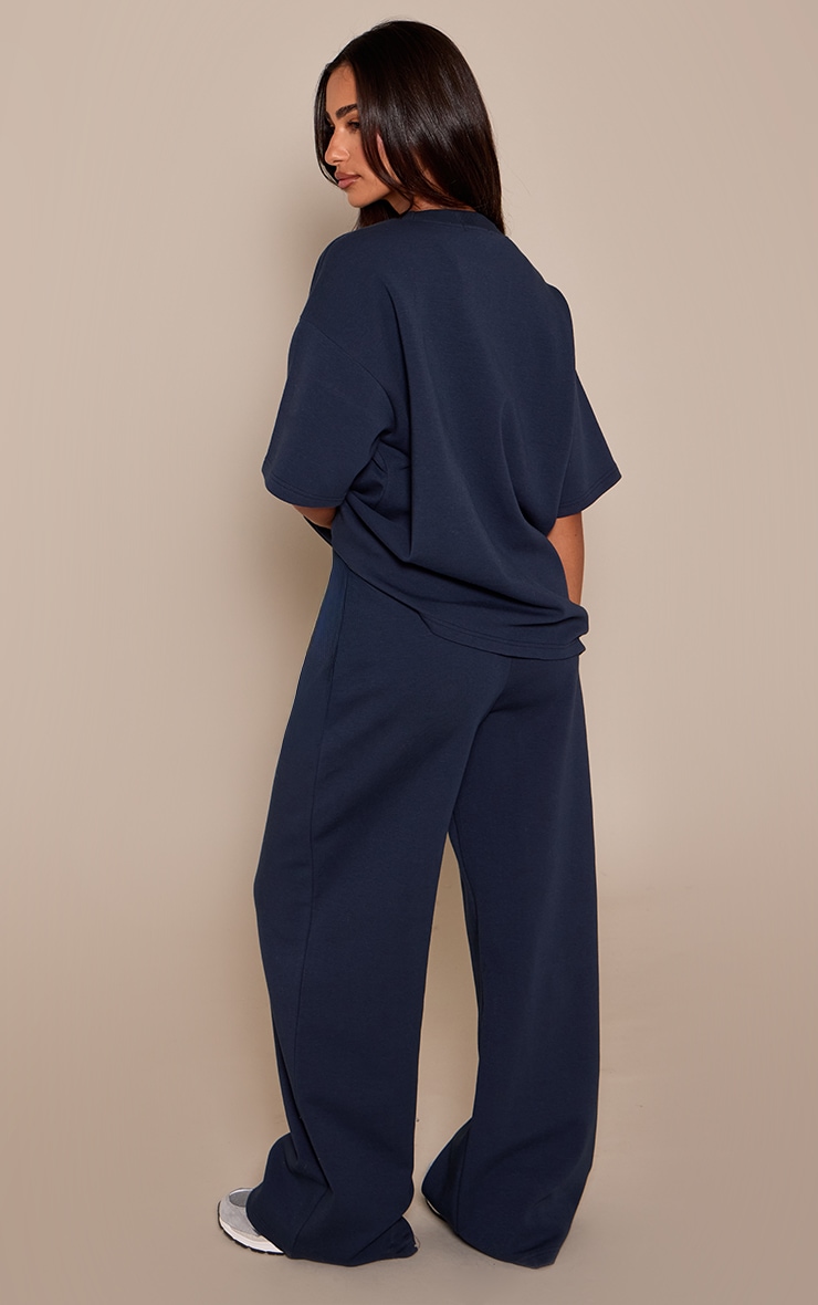 Petite Navy Wide Leg Sweatpants  image 3