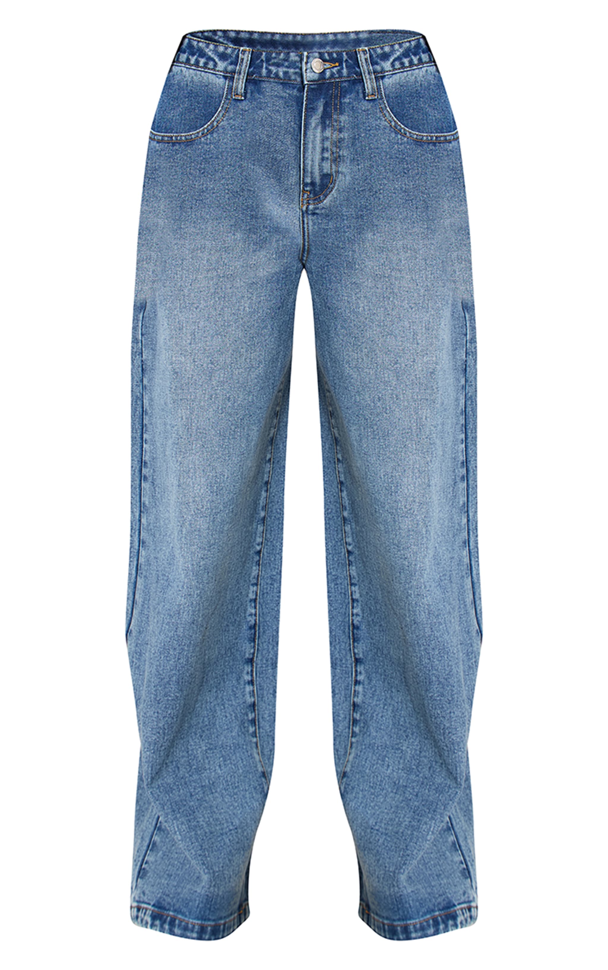 【Anyone more】Kanti Wide Cut Washing Denim Pants Denim culottes with a garment wash - Blue | SCAYLE