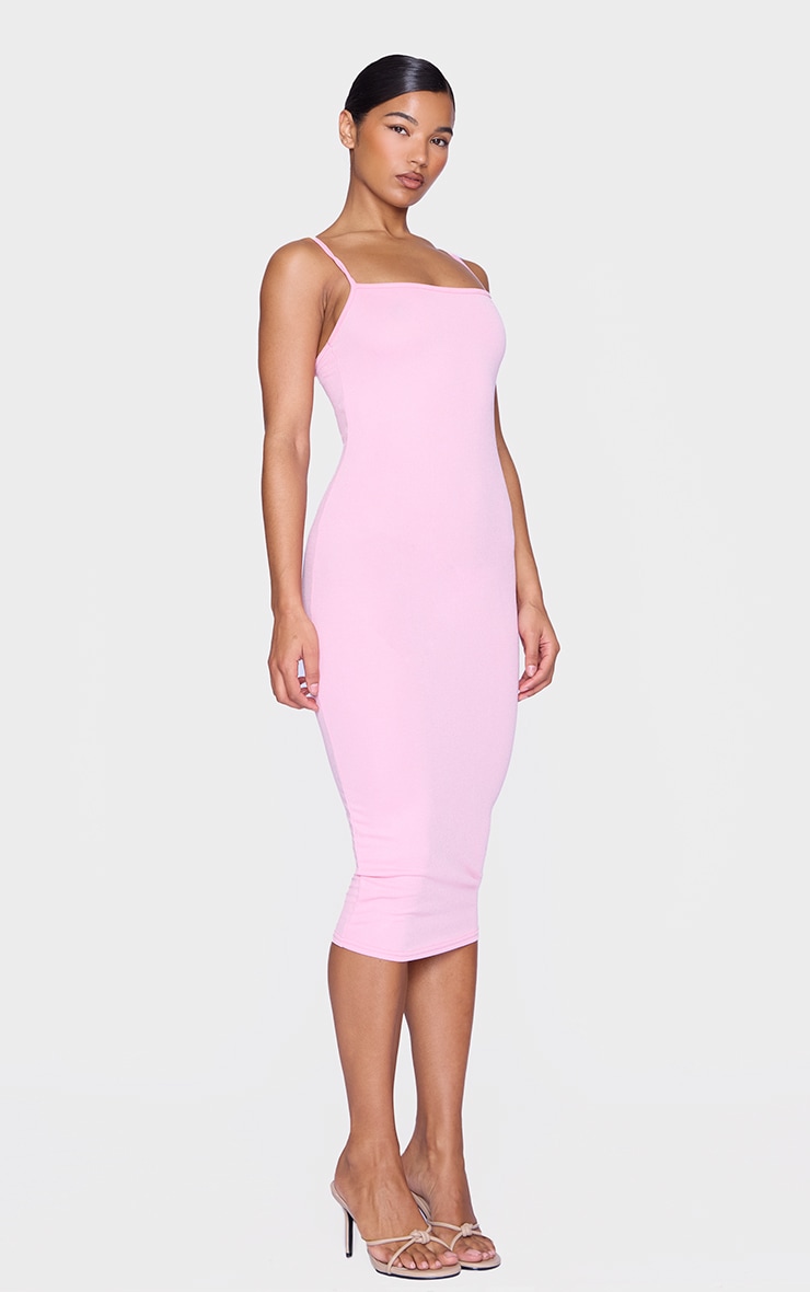 Baby Pink Strappy Midi Dress Dresses PrettyLittleThing KSA