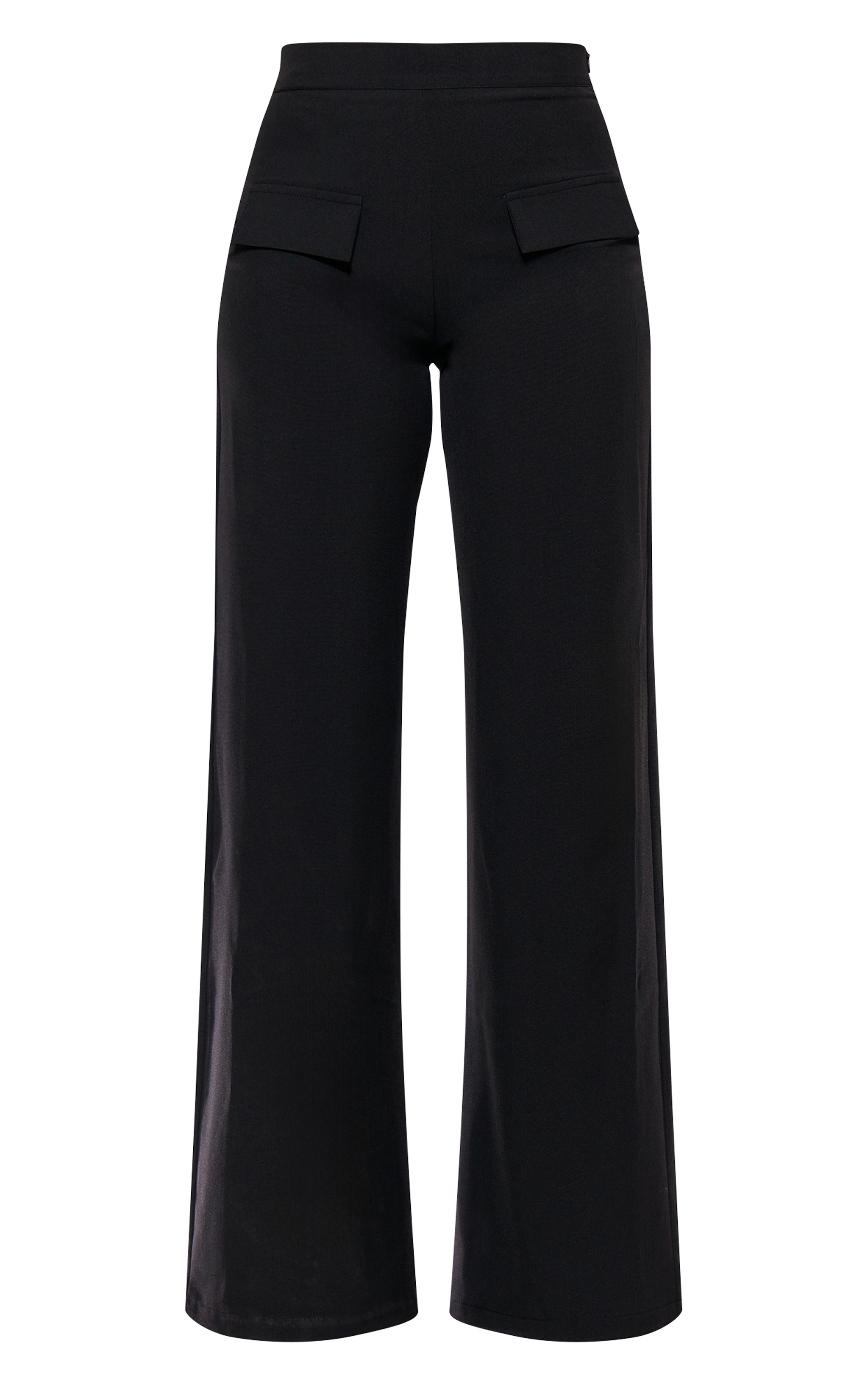 Black Woven Tailored Wide Leg Pocket Detail Trouser image 5