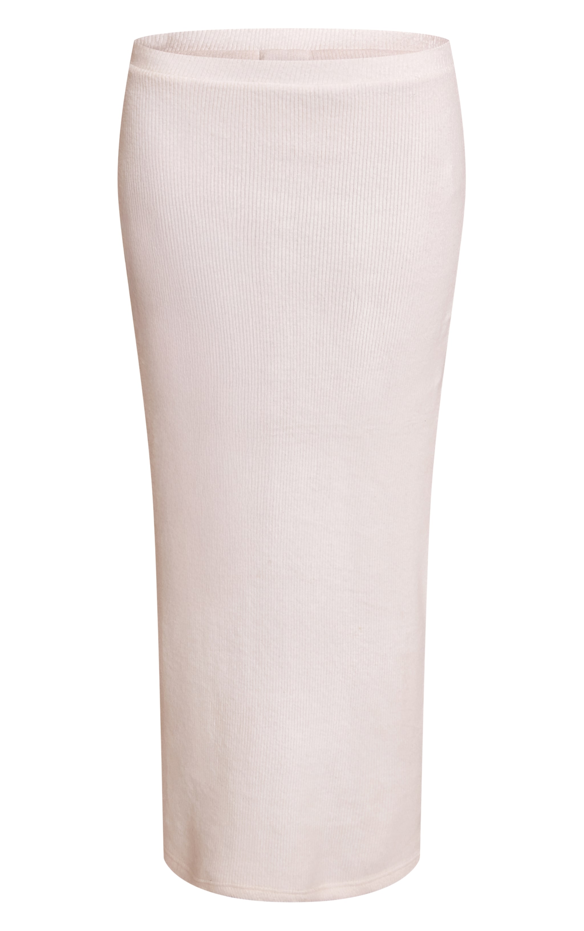 Cream Soft Brushed Chunky Rib Maxi Skirt image 5