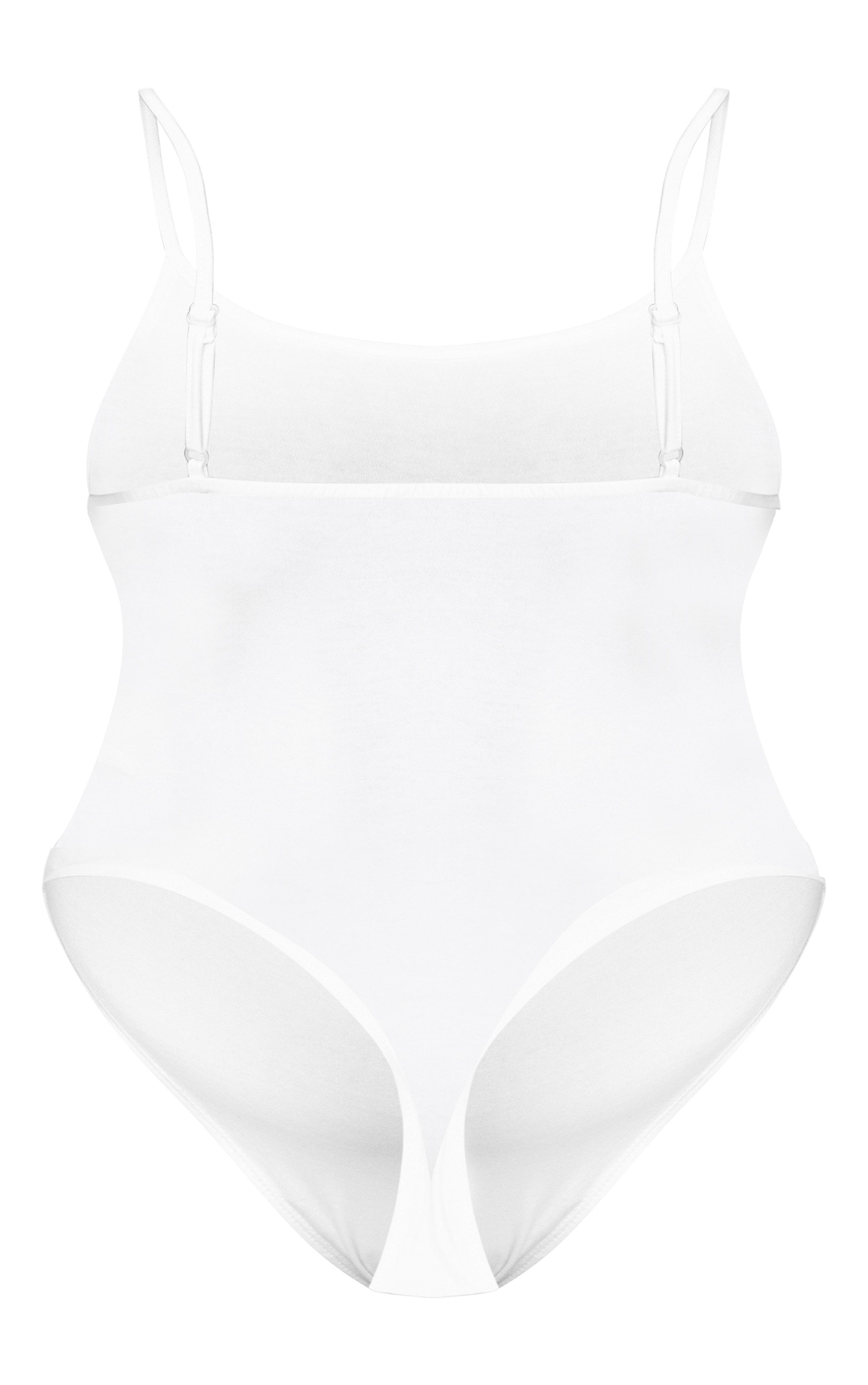 Plus White Soft Cotton Strappy Bodysuit image 6