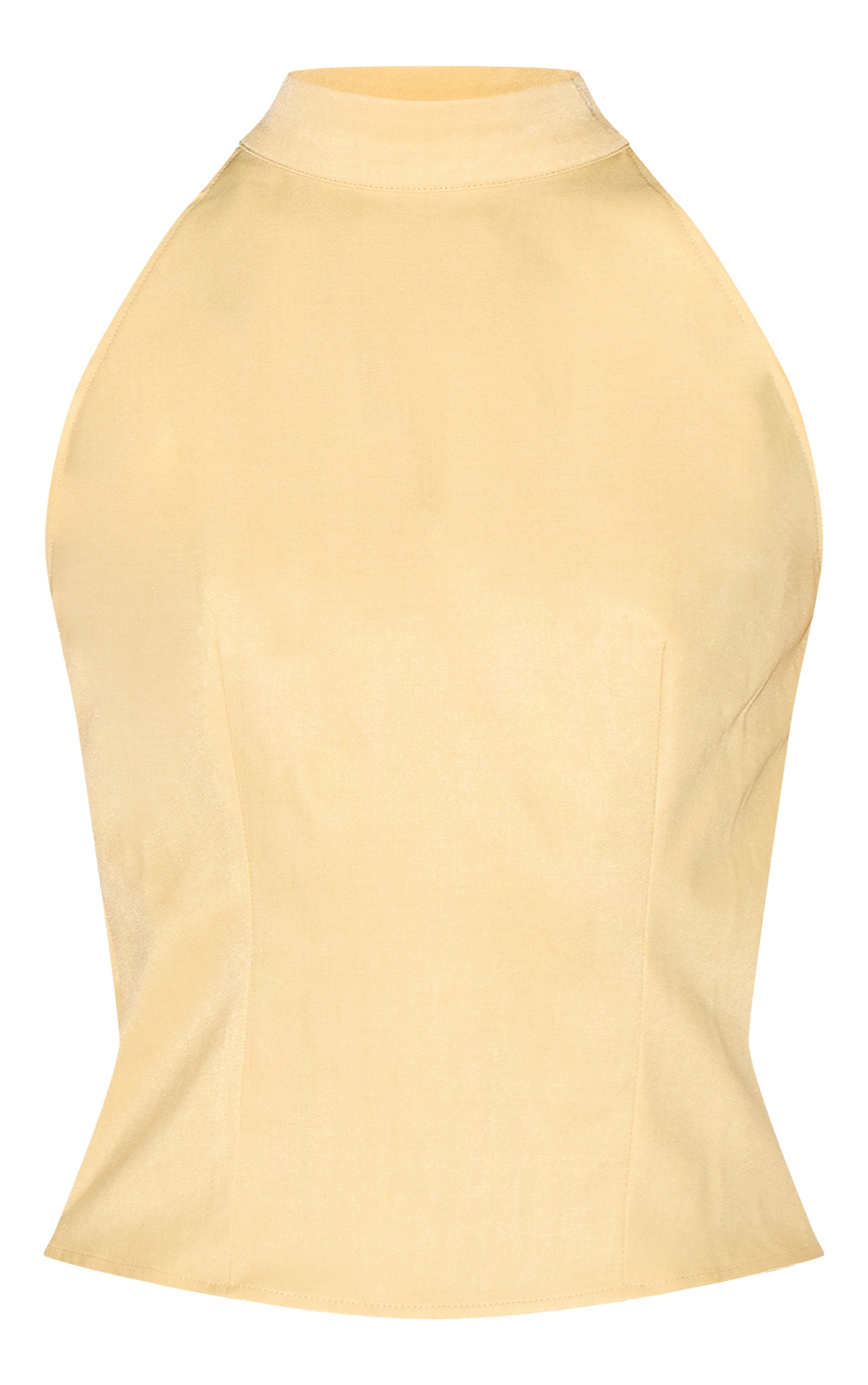 Butter Yellow Woven Highneck Tie Detail image 5