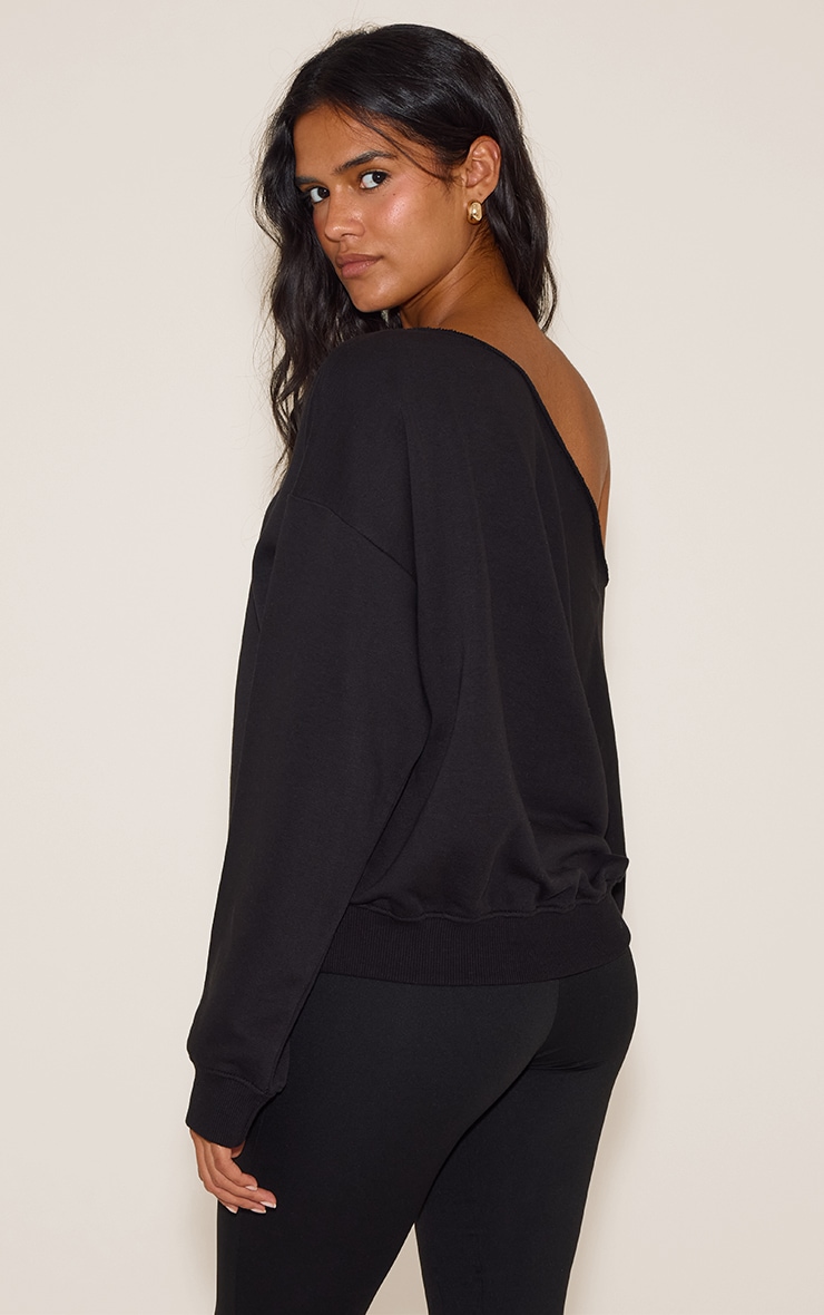 Black Oversized Off Shoulder Sweatshirt | Sweat