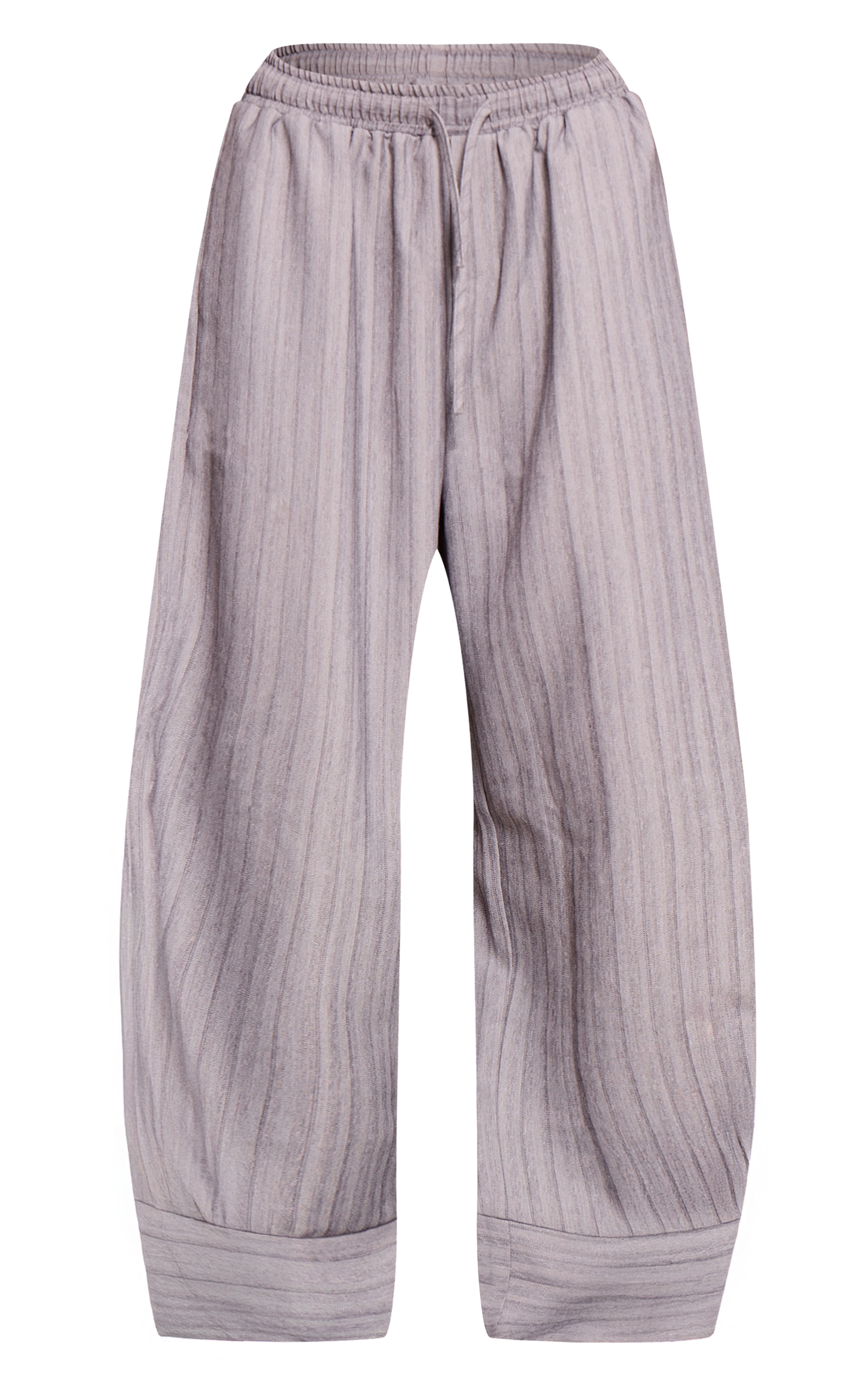 Light Grey Pinstripe Woven Drawstring Pant image 5