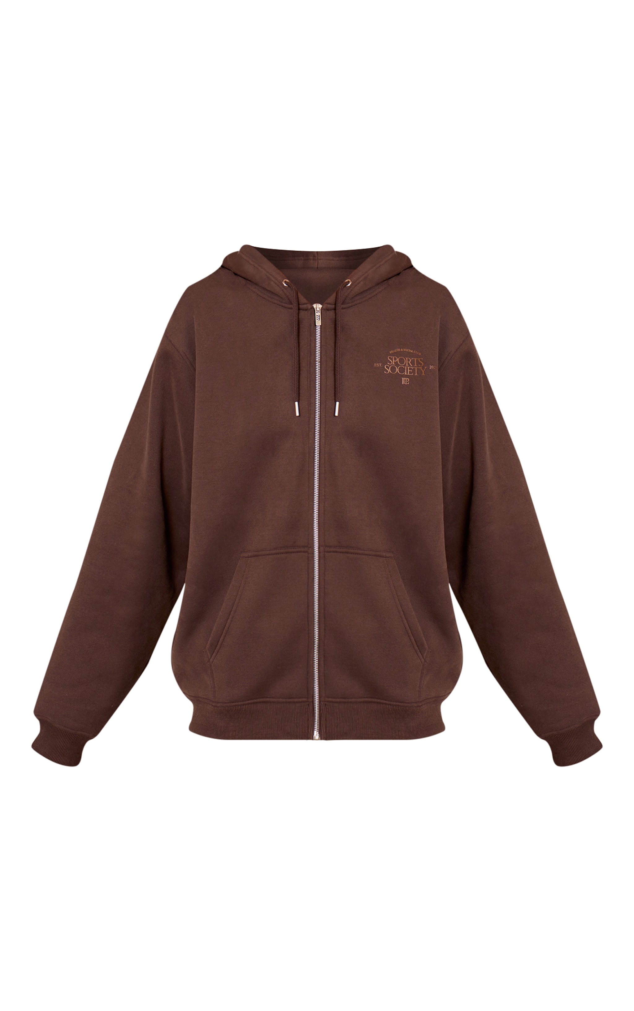 Chocolate PLT Sports Society Full Zip Hoodie | Athleisure | PLT USA