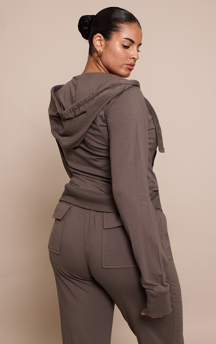 Plus Top de survêtement ajusté gris anthracite à zip image 2