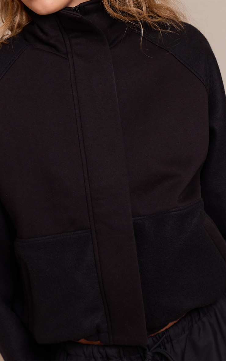 Polaire pullover noire à zip image 4