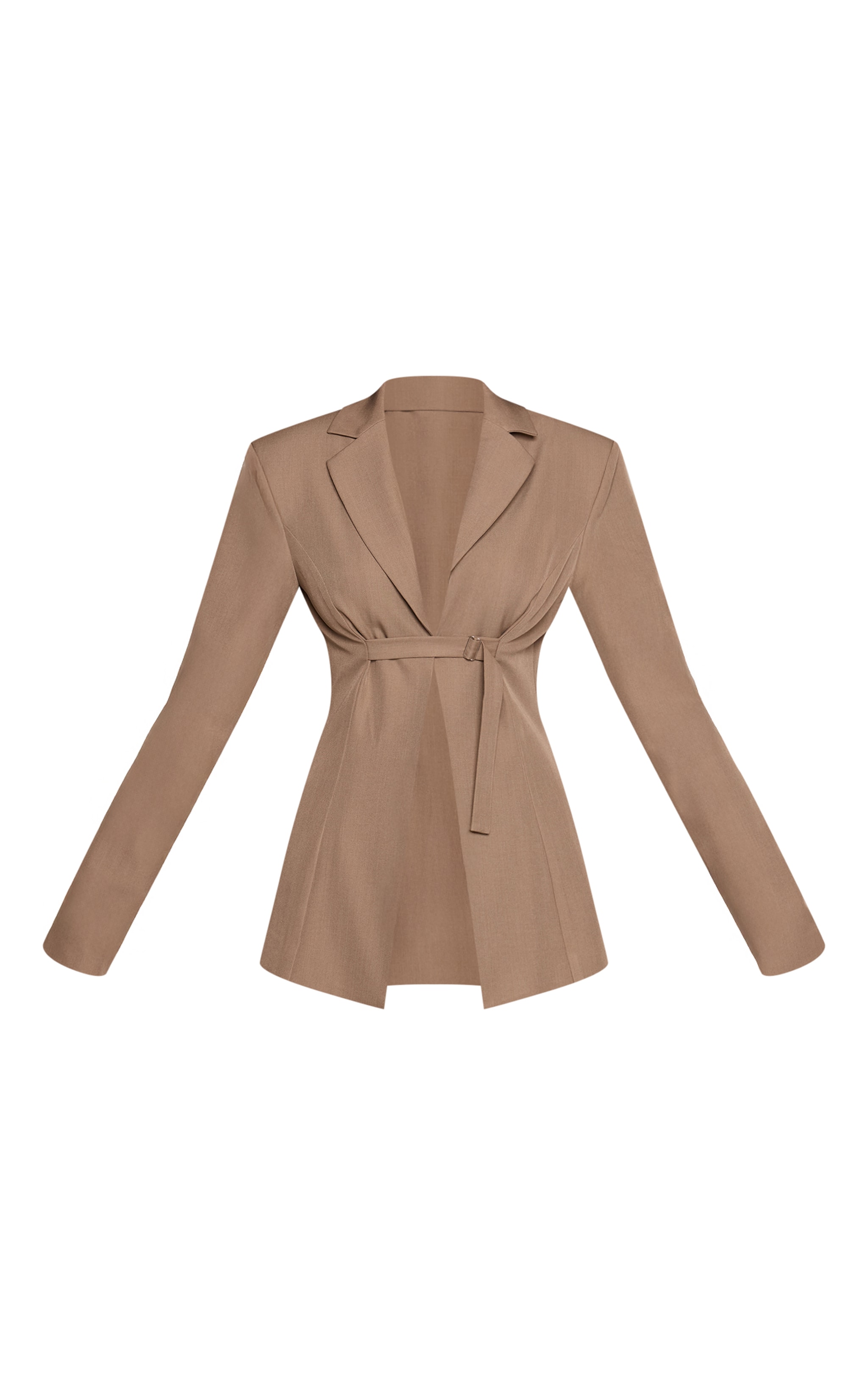 Taupe Front Buckle Cinched Blazer image 5