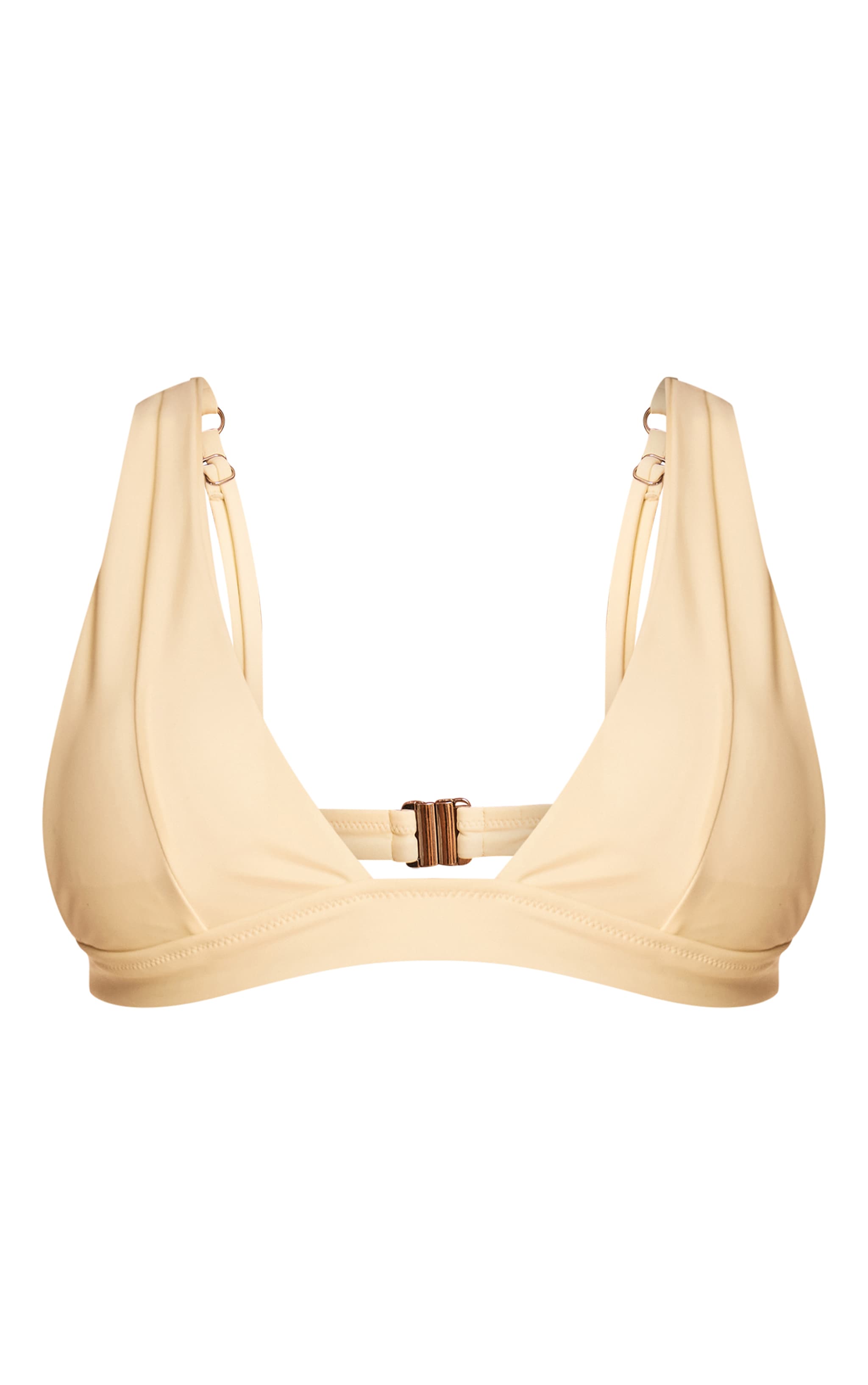 Butter Yellow Plunge Triangle Seam Detail Bikini Top image 5