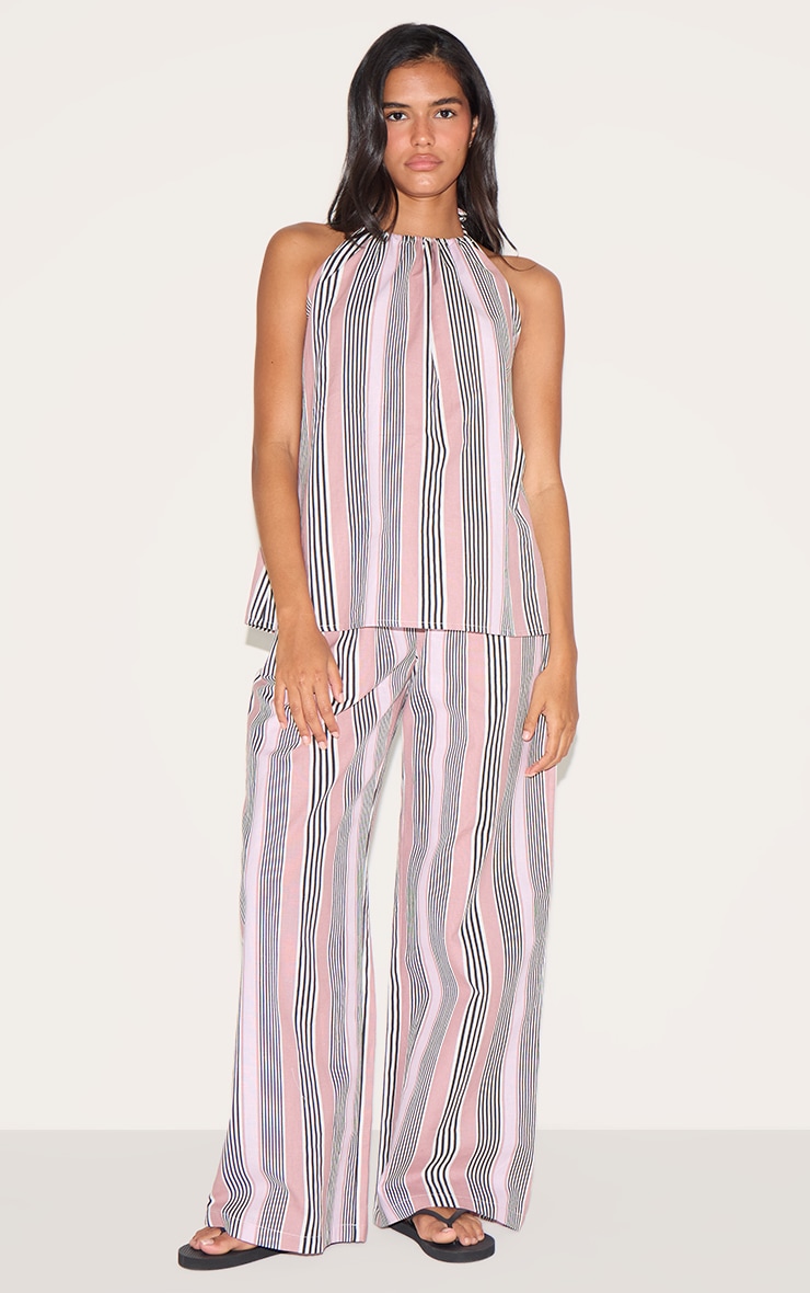 Pink Striped Slouchy Pants image 1
