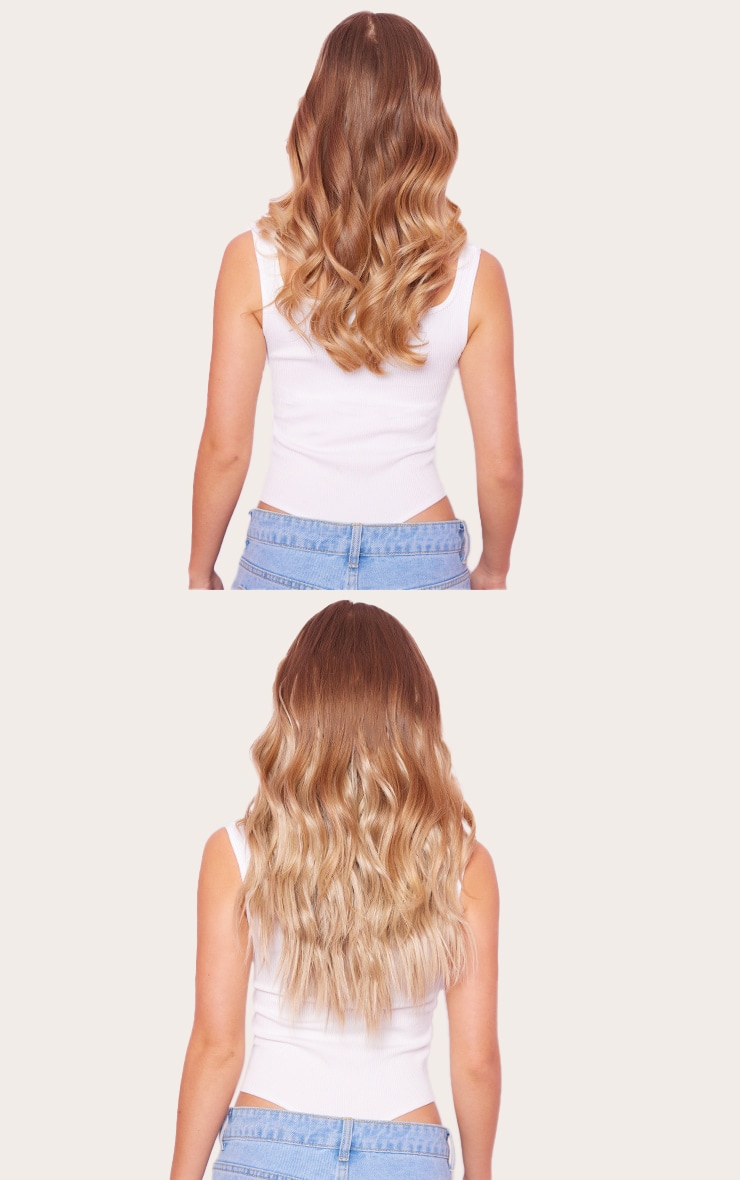Lullabellz Super Thick 16" 5 Piece Brushed Out Wave Clip In Hair Extensions California Blonde image 4