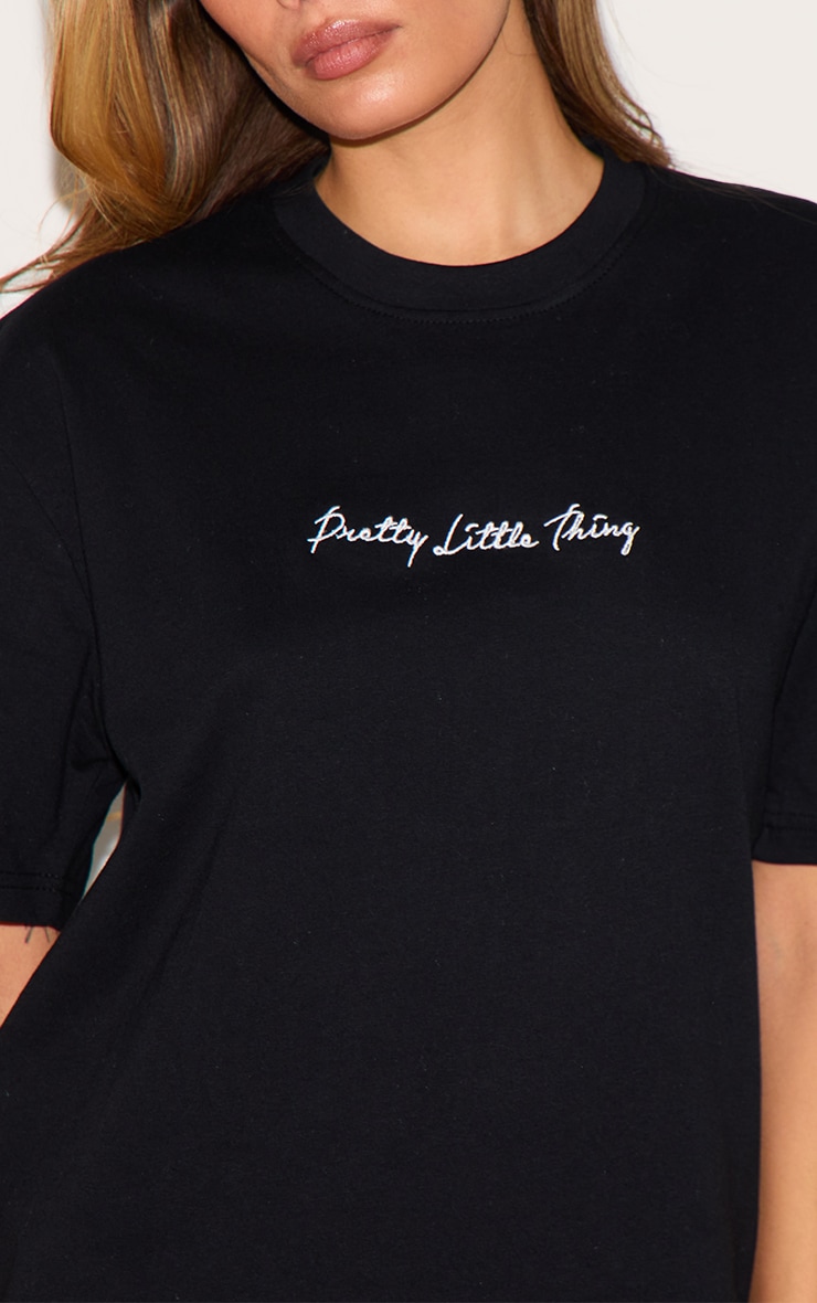 PRETTYLITTLETHING Cotton Black Oversized T-Shirt image 4