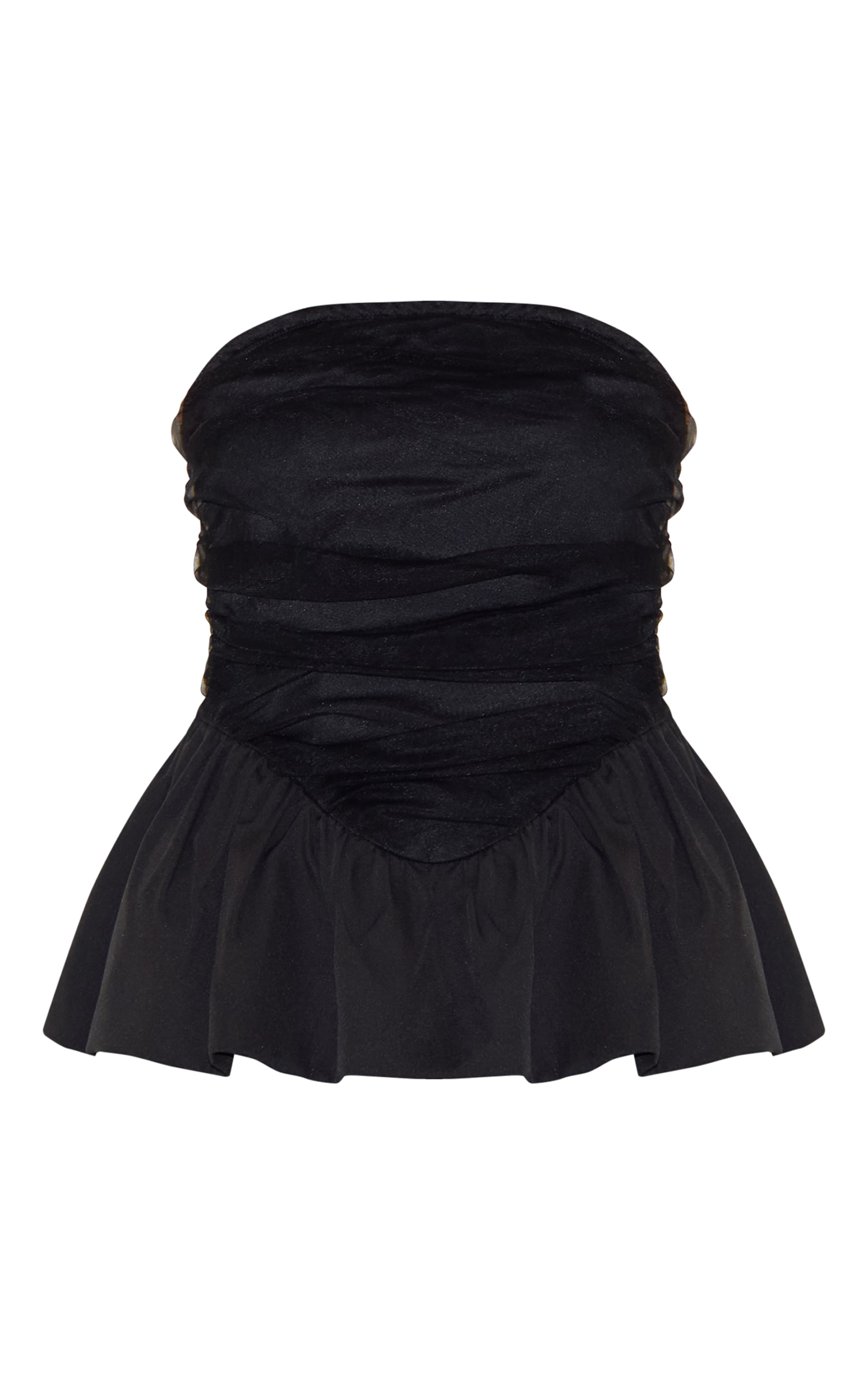 Black Mesh Overlay Peplum Corset image 5
