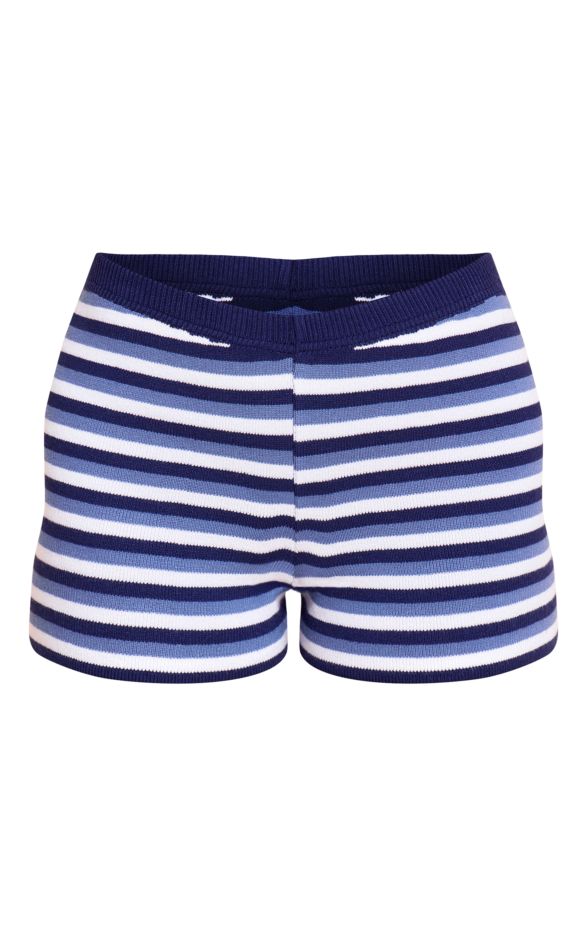 Blue Striped Knit Shorts image 6