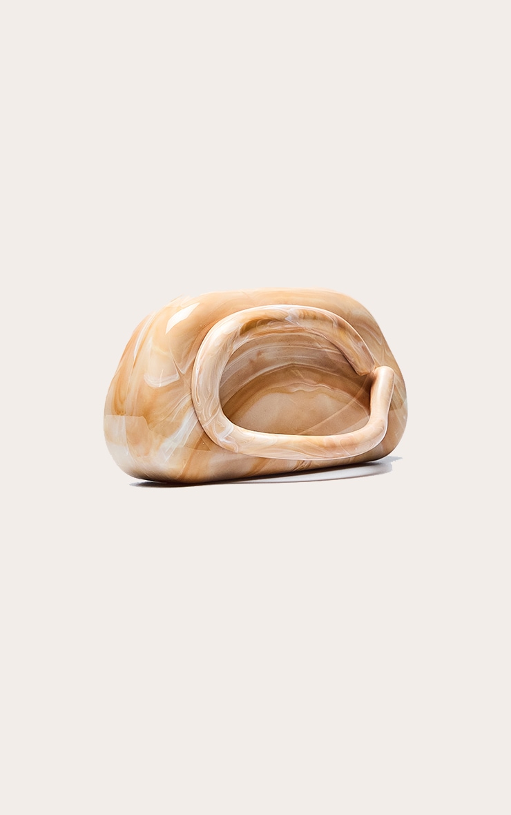 Apricot Marble Hard Resin Clutch Bag image 4