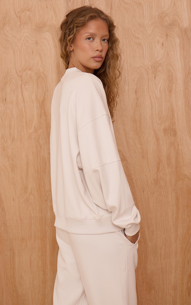 PLT Cream Interlock Funnel Neck Sweatshirt image 2