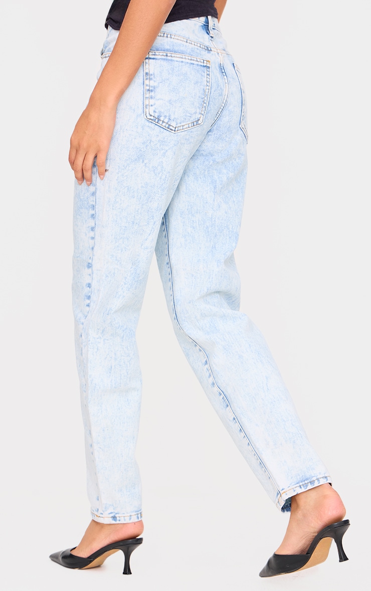 PRETTYLITTLETHING Acid Blue Mom Jeans image 3