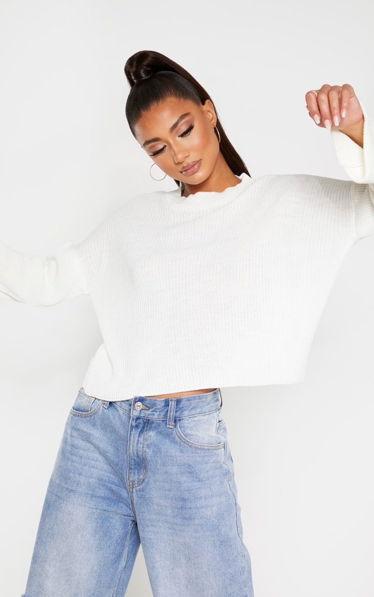 Cream Rib Knit Jumper