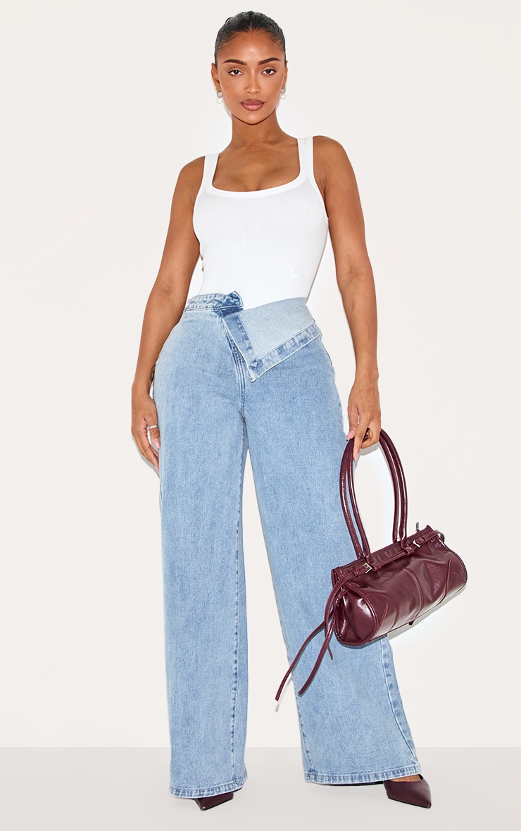 Shape Light Blue Wash Foldover Waist Jeans | Shape