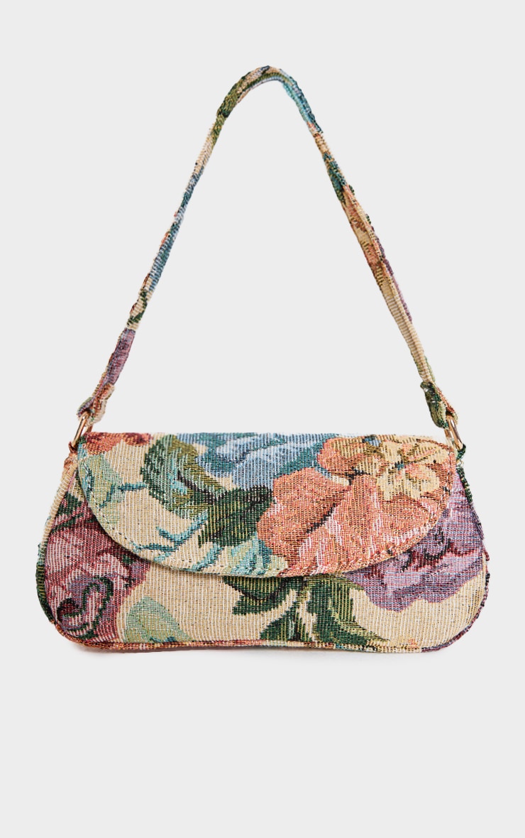 Multi Floral Print Slim Curved Shoulder Bag image 2