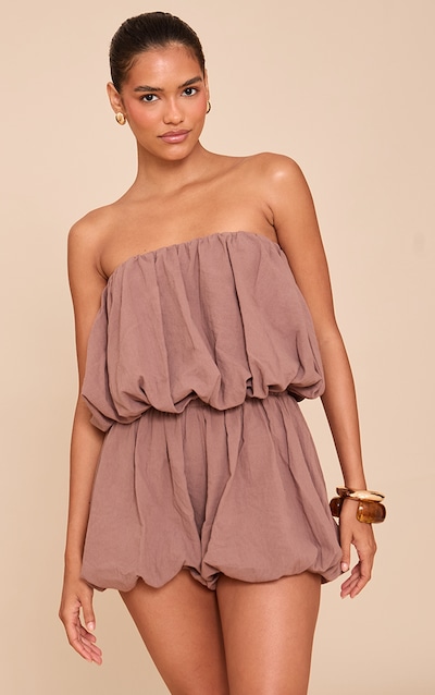 Combishort bustier bouffant gris champignon