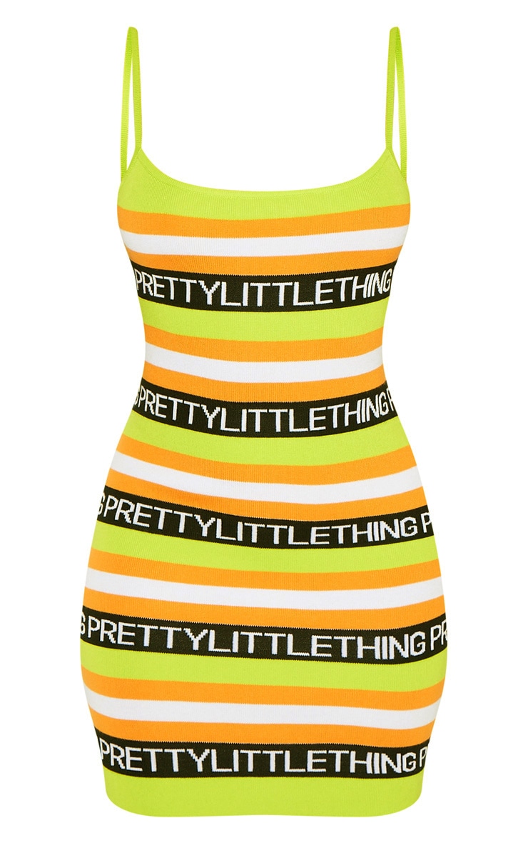 PRETTYLITTLETHING Robe vert citron en maille effet tricot image 3