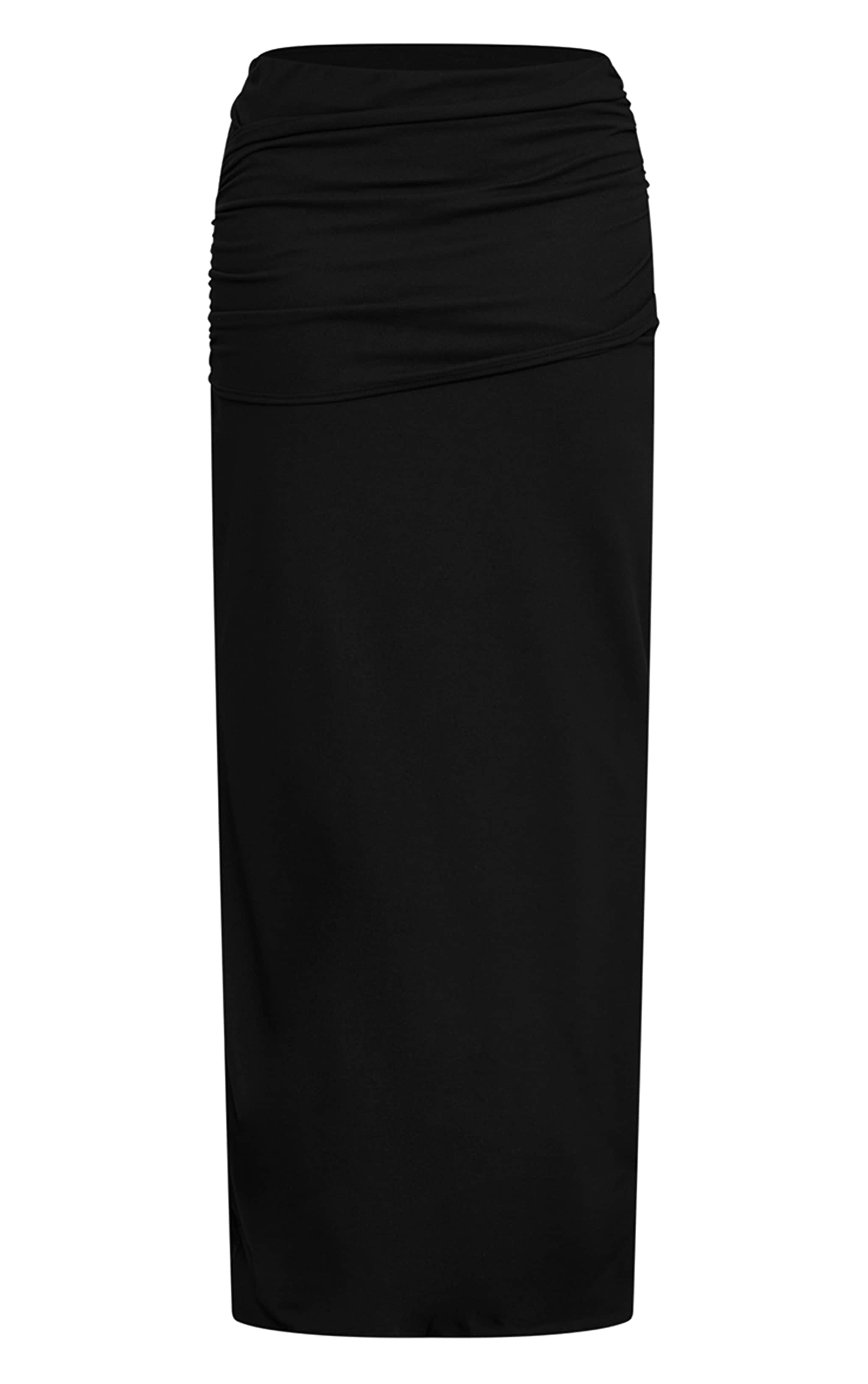Shape Black Soft Touch Wrap Front Maxi Skirt image 5