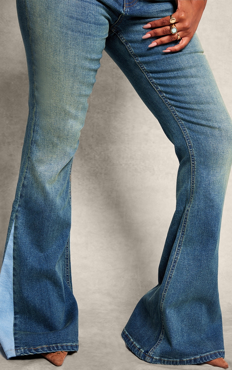 Shape Light Blue Stretch Denim High Waist Extreme Flare Jeans image 4