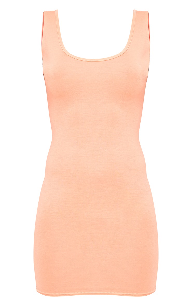 Basic Peach Scoop Neck Bodycon Dress PrettyLittleThing