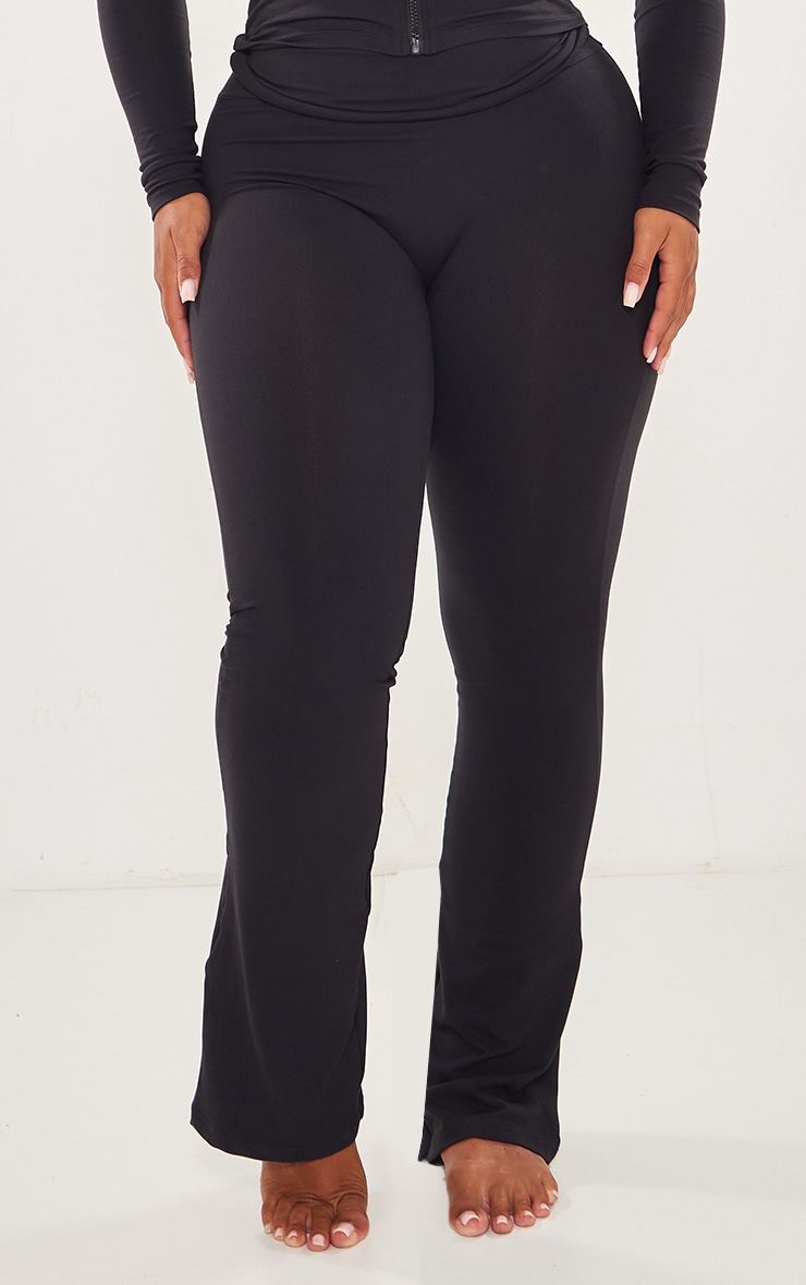 Shape Black Sculpted Foldover Waist Flare Pants image 4