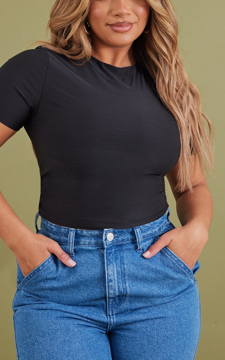 Shape Black Slinky Short Sleeve Top image 4