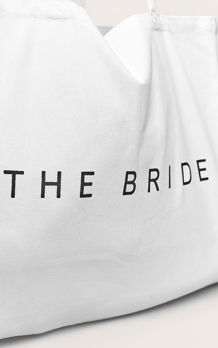 White The Bride Canvas Tote Bag image 4