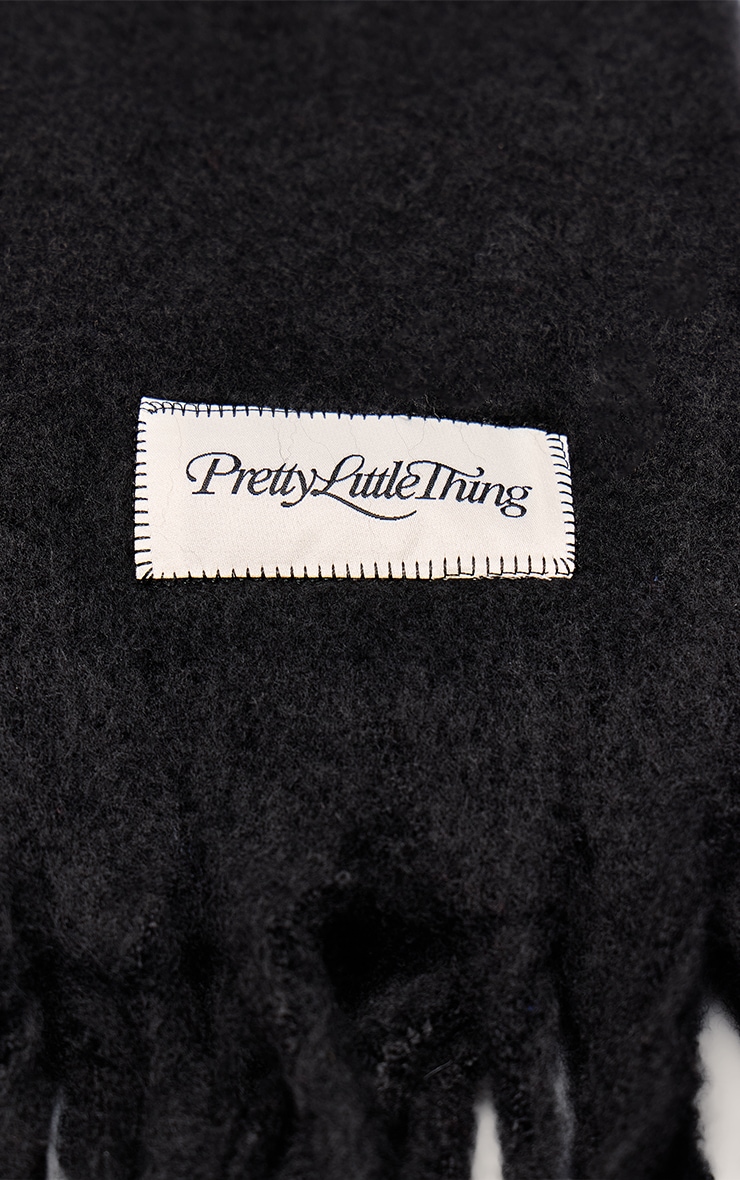 Black Logo Blanket Tassel Scarf image 3