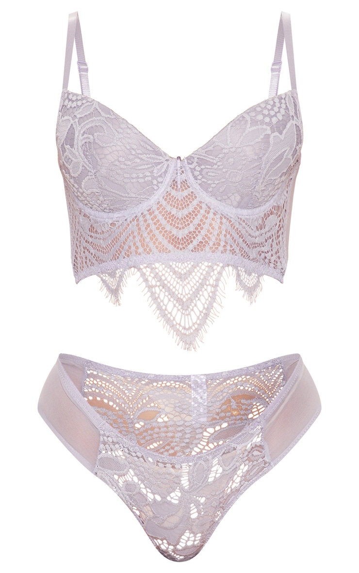Lilac Longline Push Up Lingerie Set image 3