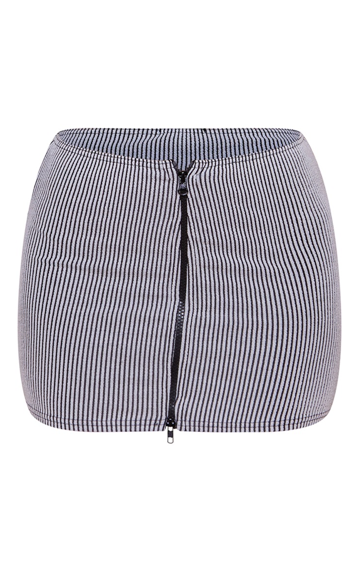 Light Grey Two Tone Crinkle Rib Mini Skirt image 6